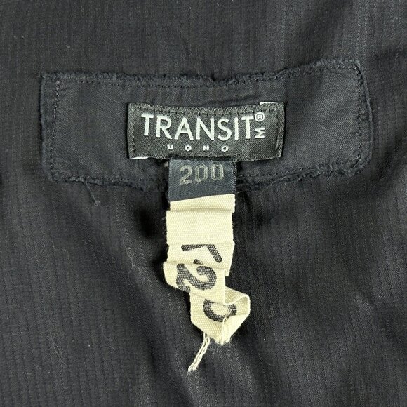 TRANSIT UOMO 200 Black Cotton Long Sleeve Button Down Shirt Size M - Picture 7 of 11